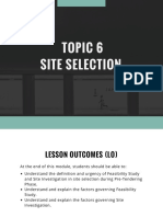Topic 6 Site Selection