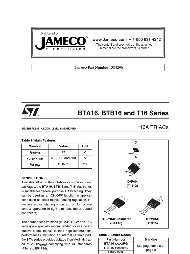 Jameco Part Number 1384296: Distributed by | PDF | Root Mean Square |  Electronic Engineering