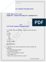 GAT - General (Analytical Reasoning Section) : CA AC BC AC