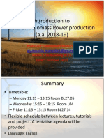 Solar and Biomass Power Production Introductive Lecture