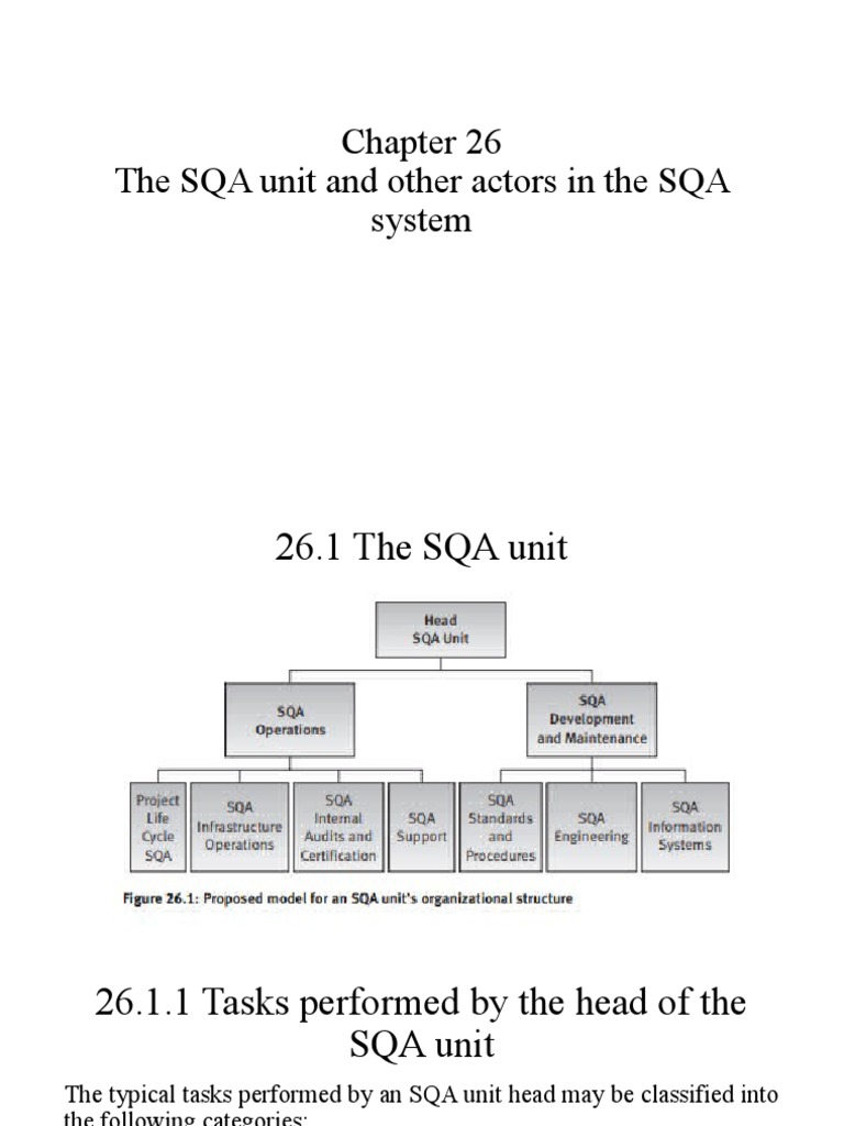 The SQA Unit and Other Actors in The SQA System | PDF | Software ...