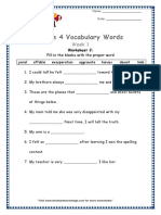 Grade 4 vocabulary worksheet