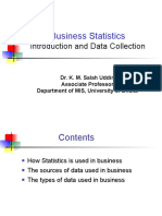 Business Statistics: Introduction and Data Collection