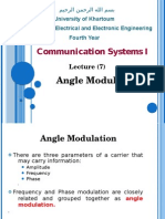 Communication Systems I: Angle Modulation