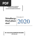 Metallurgy Dual Phase Steel: November 29