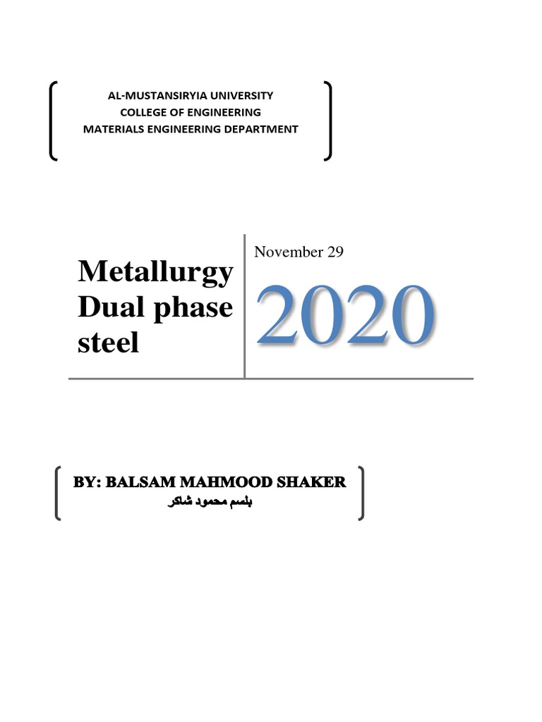 Metallurgy Dual Phase Steel: November 29 | PDF | Annealing (Metallurgy ...