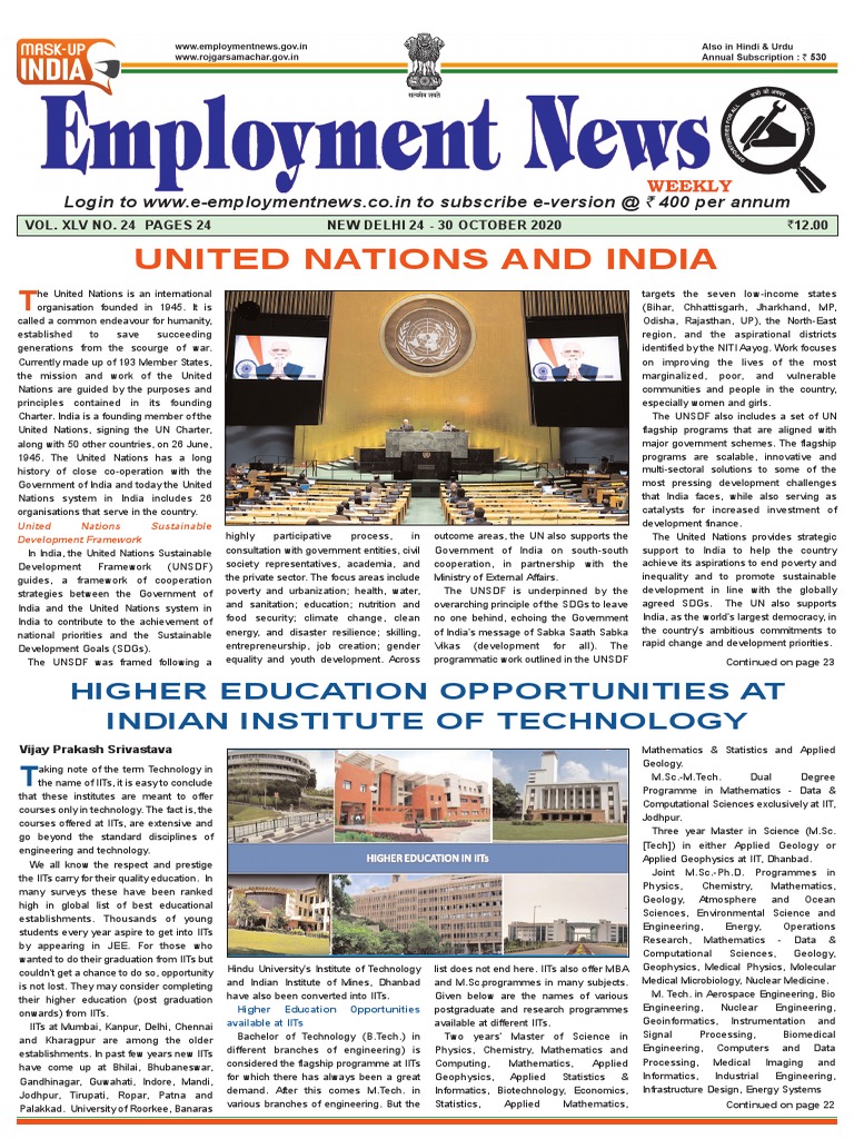 Employment News 24 To 30 October 2020 | PDF | Engineering
