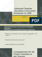 Enhanced Teacher Education Curriculum Anchored On OBE