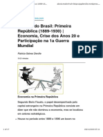História da Primeira República Brasileira (1889-1930