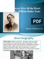 Never Give All The Heart by William Butler Yeats: Sabina Velilyaeva 171