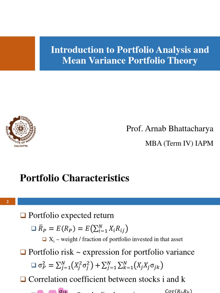 S4 - Portfolio Theory - Unlocked | PDF | Modern Portfolio Theory ...