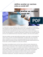Pode Um Católico Aceitar As Vacinas Contra A Covid-19 - Instituto Plinio Corrêa de Oliveira