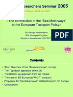Young Researchers Seminar: The Contribution of The "Sea Motorways" To The European Transport Policy