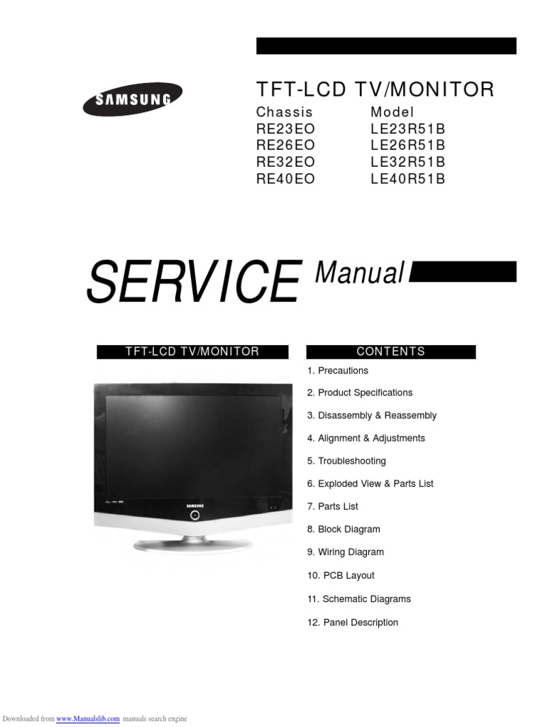 Samsung TV Service Manual PDF | PDF | Electrostatic Discharge
