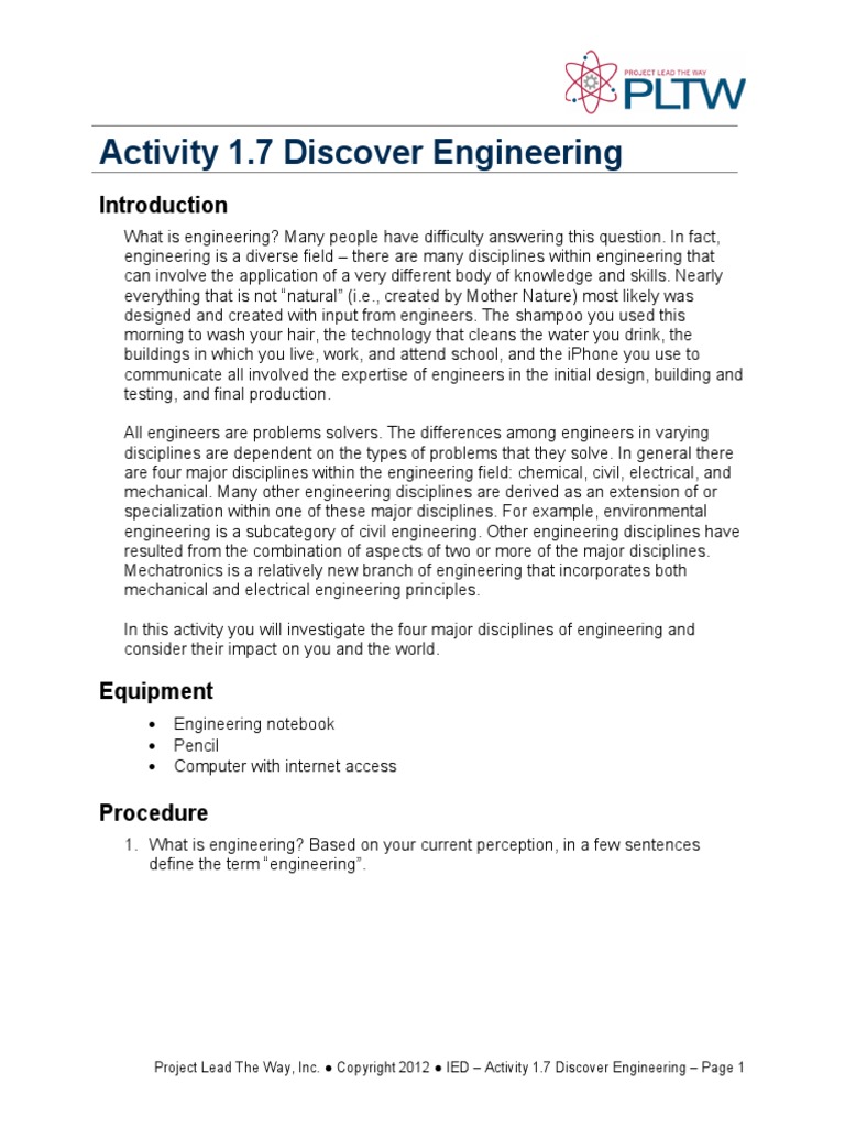 1.7 Discover Engineering | PDF | Engineer | Engineering