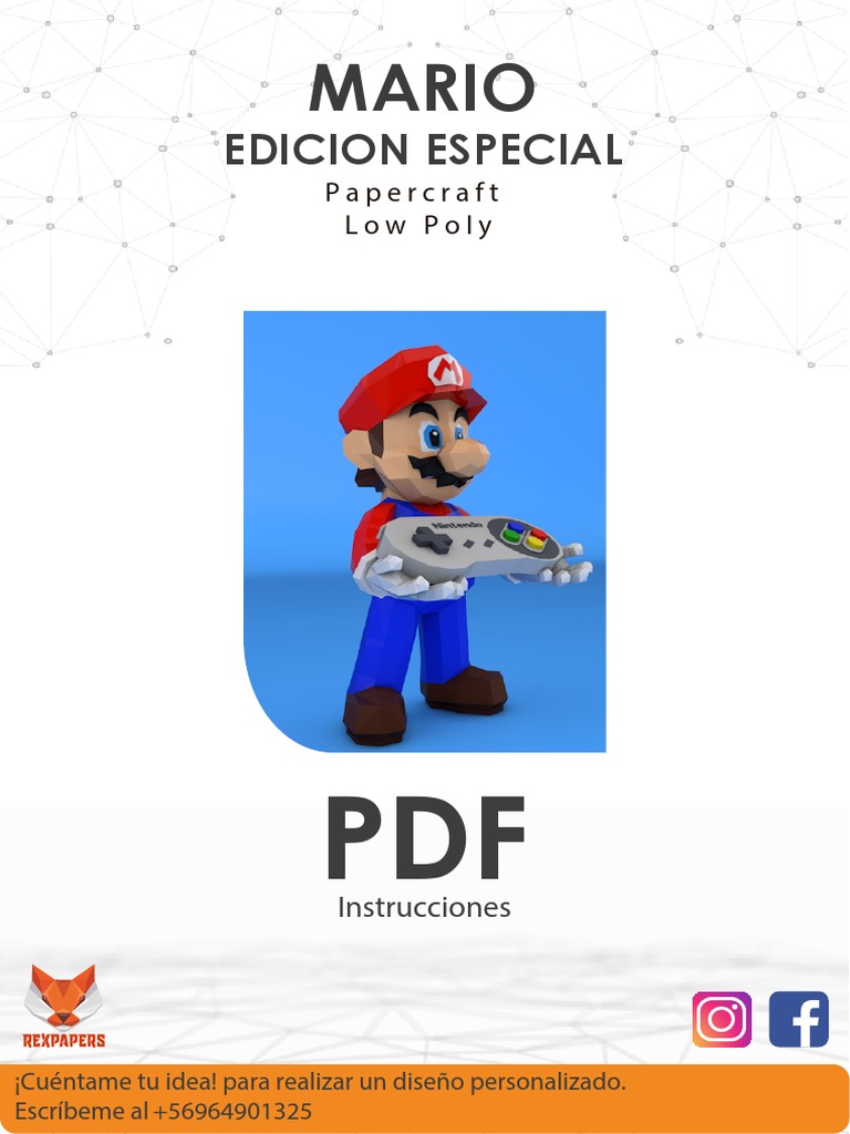 Plantillas Papercraft Mario Bros PDF | PDF | Materiales artisticos ...