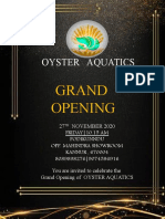 Grand Opening: Oyster Aquatics