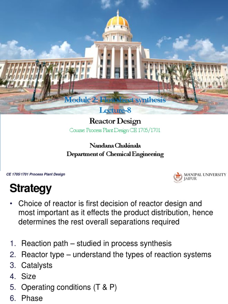 Reactor Design in Process Plant Design | PDF | Chemical Reactor ...