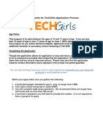 Requirements For Techgirls Application Process