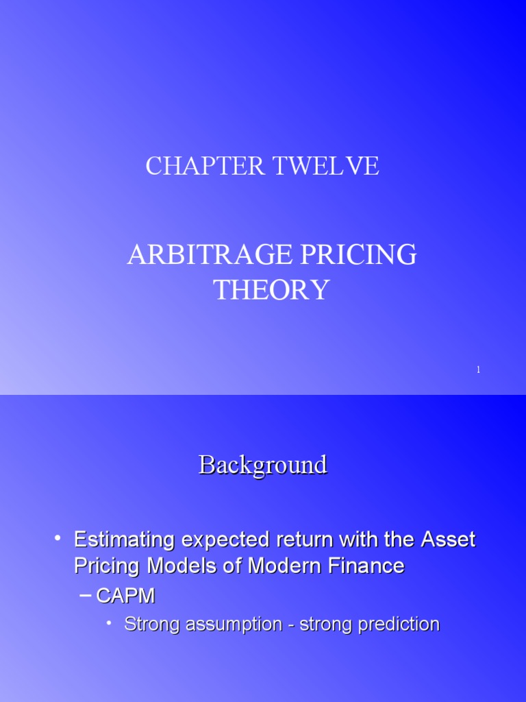 Arbitrage Pricing Theory Pdf Notes