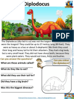 Dinosaurs Reading Comprehension Cards Examples