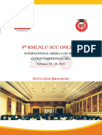 Invitation Brochure 9th RMLNLU SCC Online® International Media Law Moot Court Competition 2021