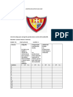 Lista de Cotejo para Evaluar Las Producciones Escritas Del Cuadernillo