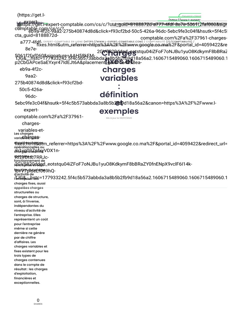Charges fixes et variables : définitions | PDF