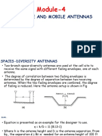 Module-4: CELLSITE AND MOBILE ANTENNAS - SPACES-DIVERSITY ANTENNAS, UMBRELLAS-PATTERN ANTENNAS, MINIMUM SEPARATION OF CELL-SITE RECEIVING ANTENNAS, MOBILE ANTENNAS