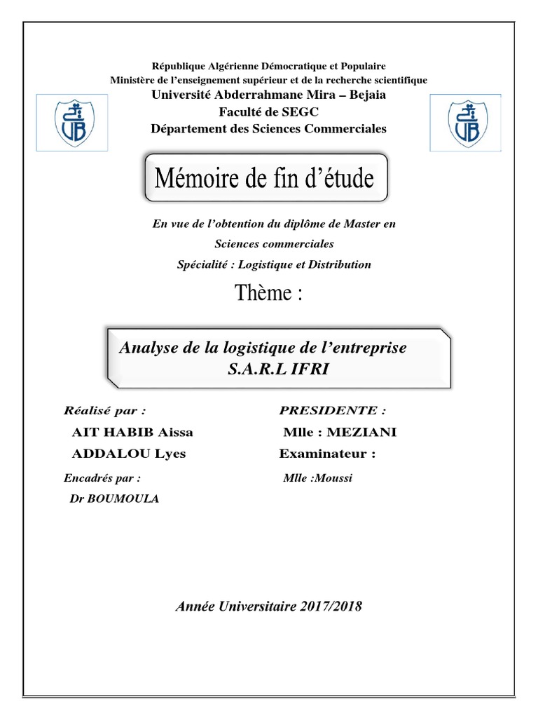 Comment Analyser Un Schéma Logistique Pour En Retirer Les Leviers Analyse de La Logistique de L'entreprise S.A.R.L IFRI PDF | PDF | Économie  | Secteurs de l'économie
