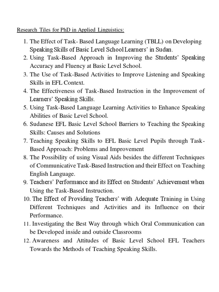 Task-Based Approaches in EFL Education | PDF