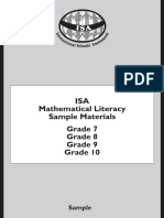 ISA Sample Maths G7-10