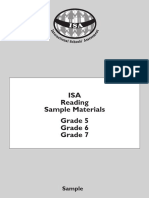 ISA Reading Sample Materials for Grades 5-7