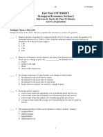 East West University Managerial Economics, Section-2: Mid-Term II, Marks 40, Time 90 Minutes Answer All Questions