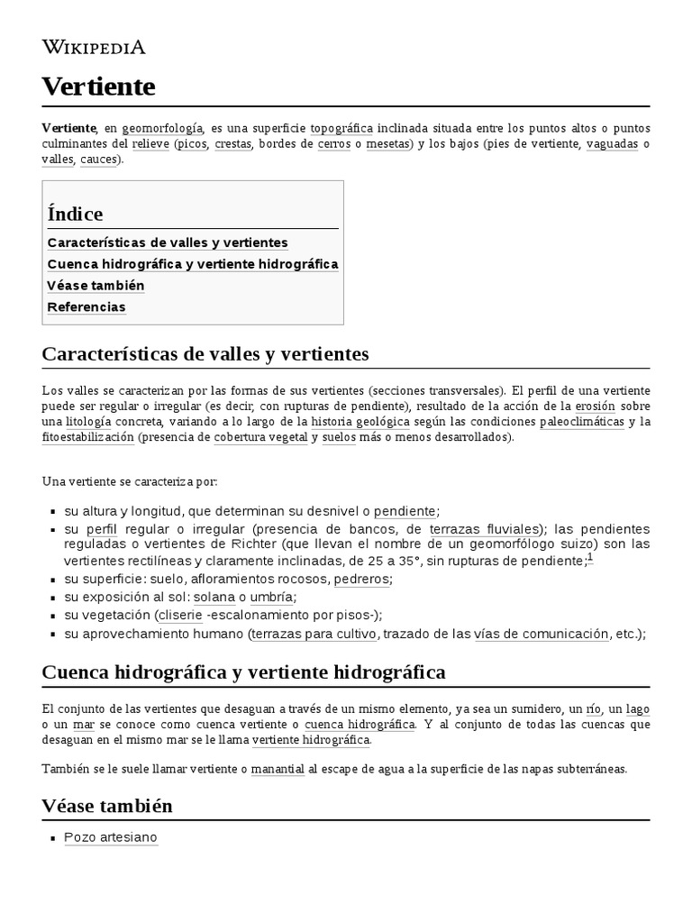 Definición y características de vertientes | PDF | Ciencias sociales | Arte