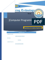 UET Taxila Computer Programming Lab Assignment