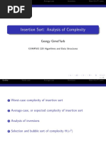 Insertion Sort: Analysis of Complexity: Georgy Gimel'farb