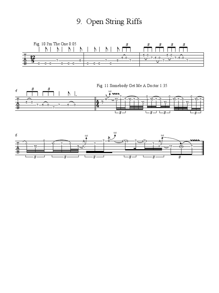 Open String Riffs and Techniques: Analysis of String Patterns in 'I'm ...
