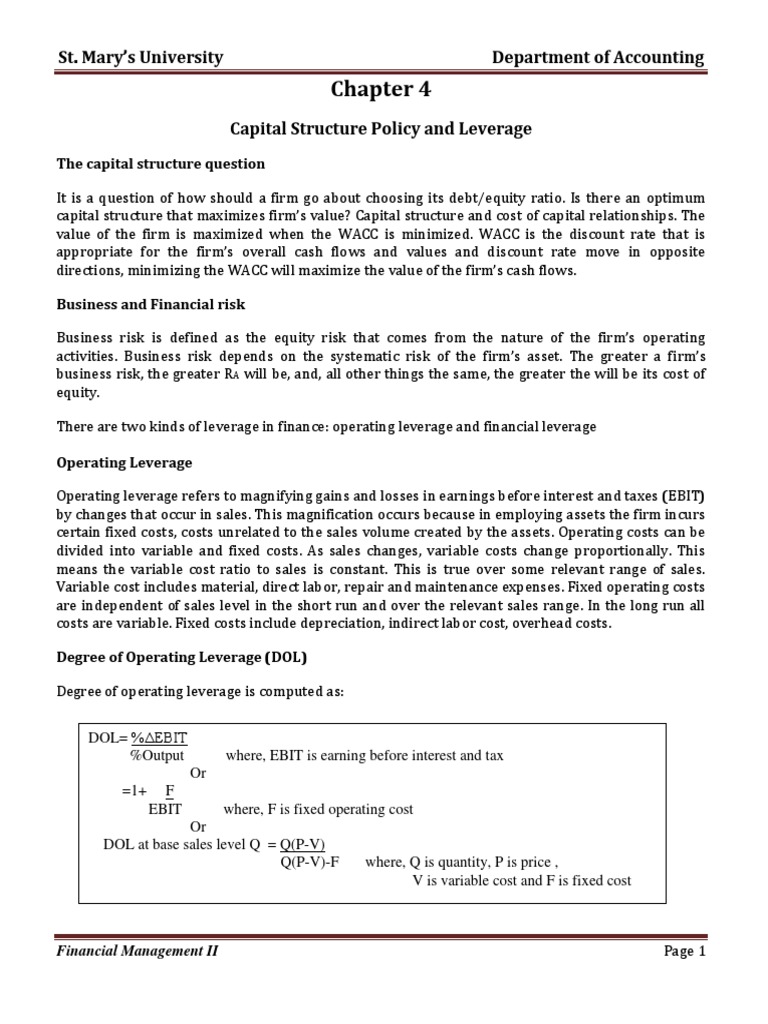 Advanced Financial Management | PDF | Cost Of Capital | Capital Structure
