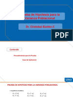 Prueba de Hipotesis para La Varianza Poblacional: Dr. Cristobal Exebio C