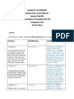 Student ID: DC200400465 Student Name: Syed Zulnorain Semester Fall 2020 Introduction To Psychology (PSY101) Assignment No 01 Answers Sheet