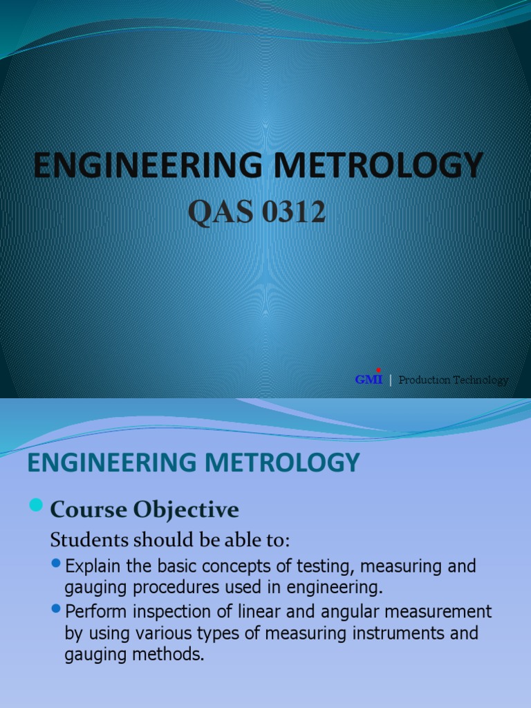 Engineering Metrology Course Overview | PDF | Metrology | Accuracy And ...