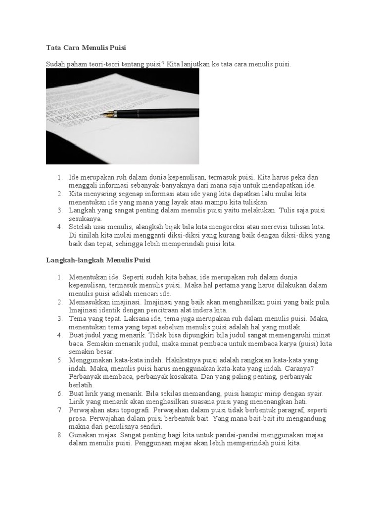 Tata Cara Menulis Puisi PDF