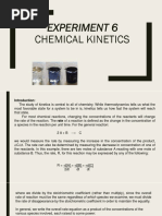 Experiment 6: Chemical Kinetics