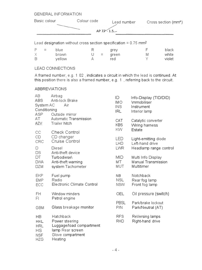 Opel Vectra Wiring and Fuse Info | PDF | Anti Lock Braking System