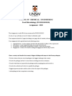 School of Chemical Engineering Food Microbiology (FOOD2320/8320) Assignment - 2020