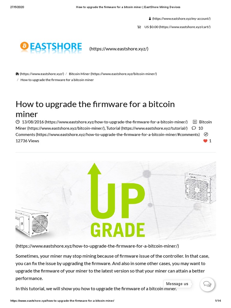 How To Upgrade The Firmware For A Bitcoin Miner - EastShore Mining Devices  | PDF | Bitcoin | Software