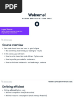 Foundations For Efficiencies Writing Efficiency Code With Python
