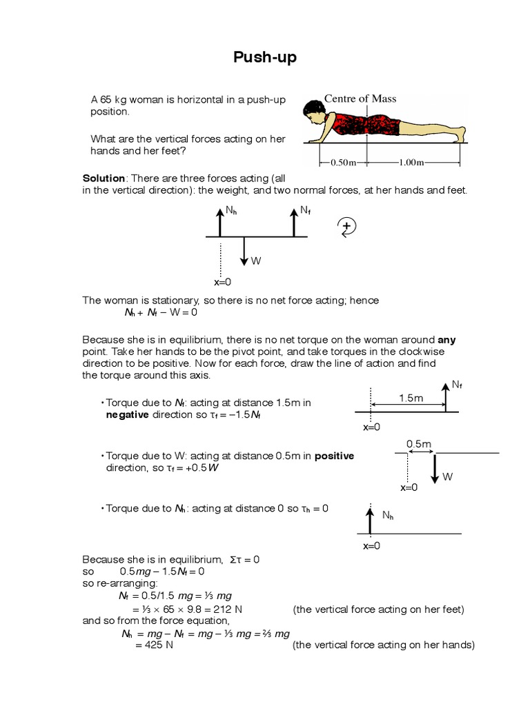 Push-Up: Solution: There Are Three Forces Acting (All | PDF
