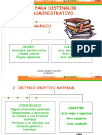 Criterios para distinguir actos administrativos